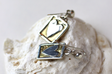 Load image into Gallery viewer, Postcard From The Heart Earrings, Brass &amp; Silver